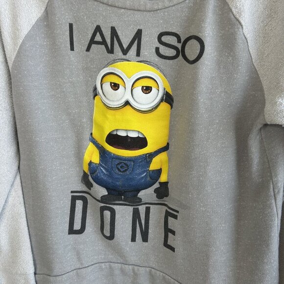 Despicable Me Minions " I am So Done" Sweatshirt Size Juniors Large - Picture 5 of 5